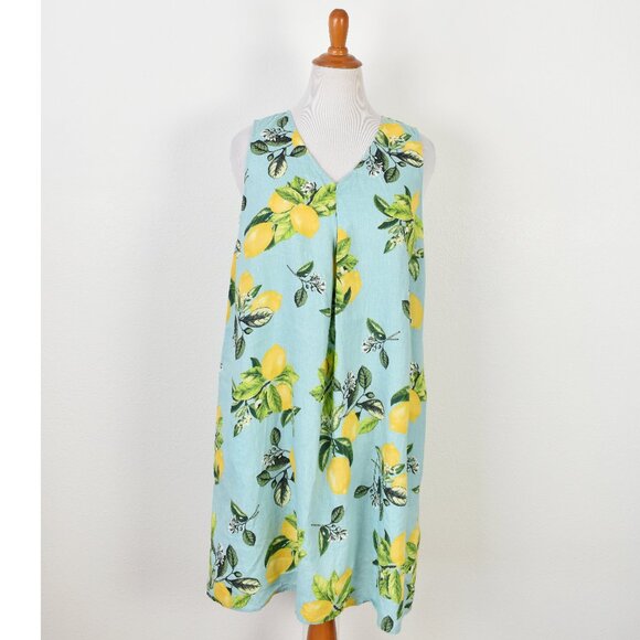 J. Jill Dresses & Skirts - J. Jill Love Linen Lemon Print A Line Shift Dress - L